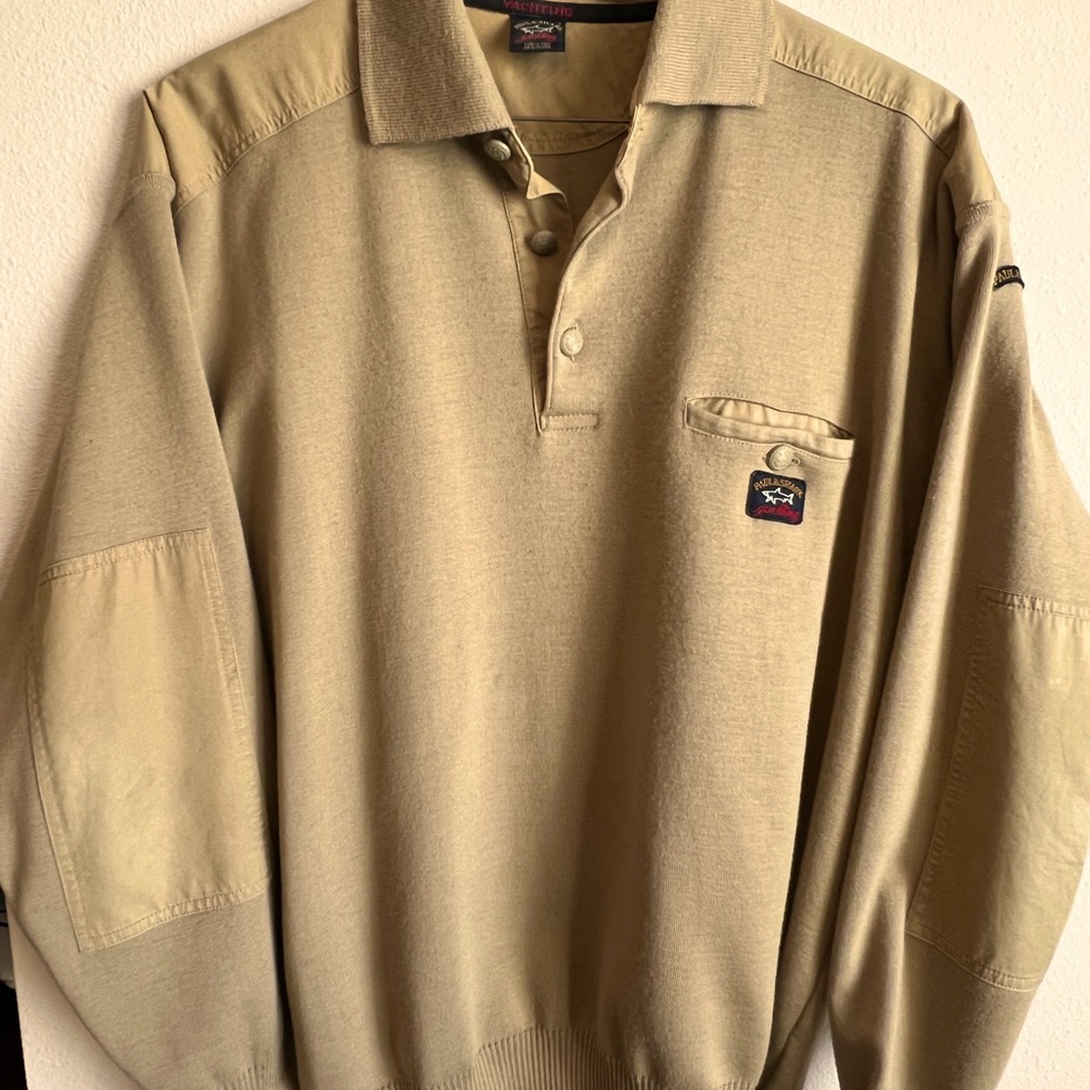 Paul and Shark wool sweater. Tan. Large.
